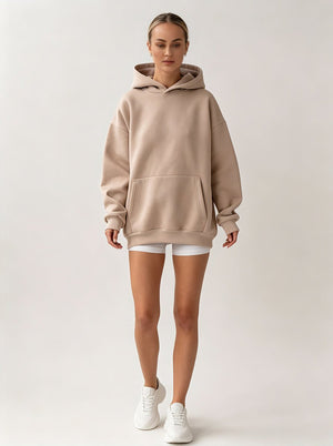 casual #khaki Oversized Pullover Hoodie
