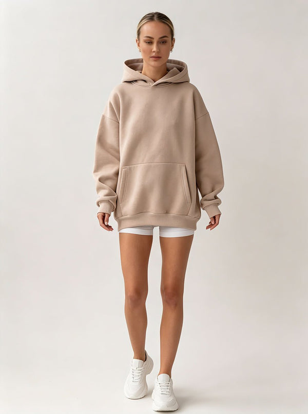 casual #khaki Oversized Pullover Hoodie