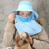 UPF 50+ Bucket Hat with Face & Neck Cover