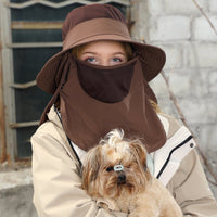 UPF 50+ Bucket Hat with Face & Neck Cover