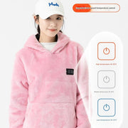 Coral Fleece Heated Hooded Sweatshirt - Sidiou Group