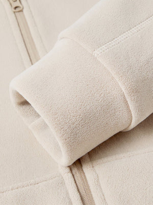 cuff detail of #khaki Fleece Zip Up Hoodie