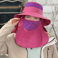 UPF 50+ Bucket Hat with Face & Neck Cover