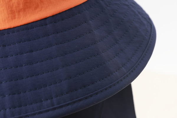 #darkblue kids Neck Flap Hat brim detail