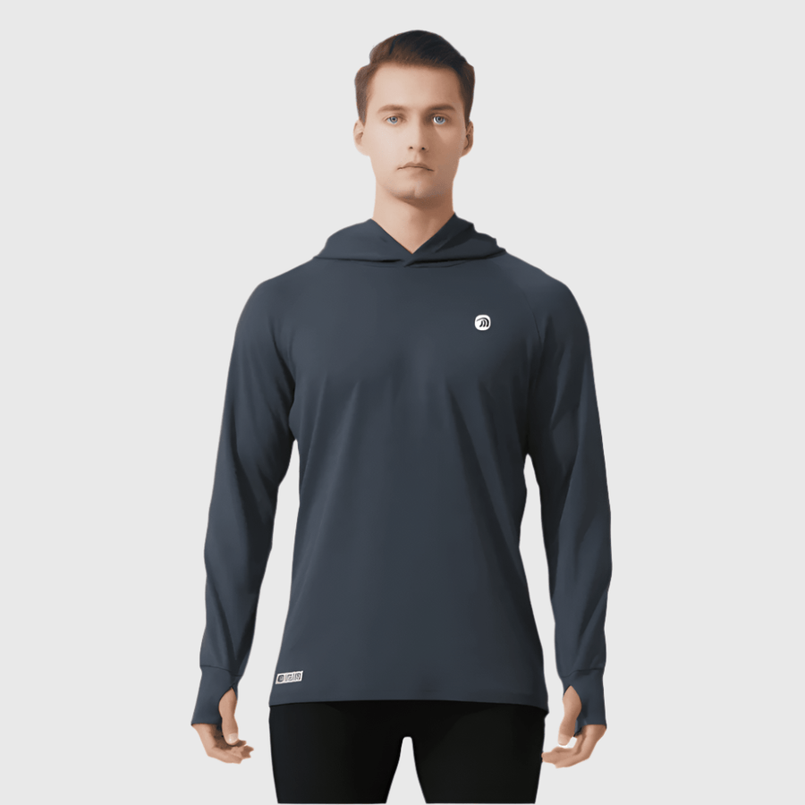 men's dark gray Hooded UPF 100+ Sports Sweatshirt