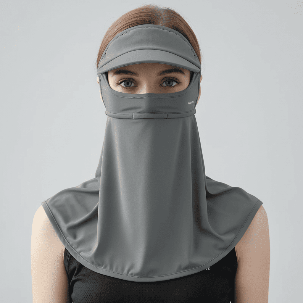 dark gray Sun Protection Visor Neck Gaiter