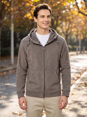 #darkgrey Mens Fleece Zip Up Hoodie