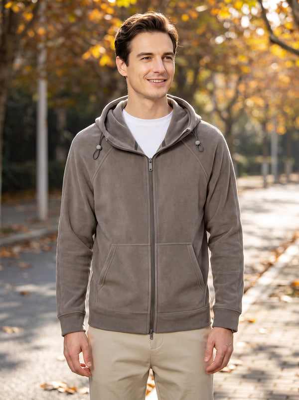#darkgrey Mens Fleece Zip Up Hoodie