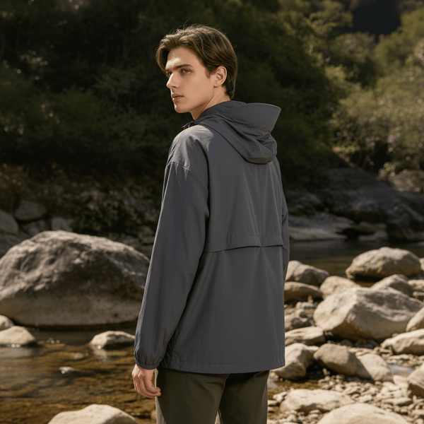 #darkgrey outdoor Hooded Full Zip jacket