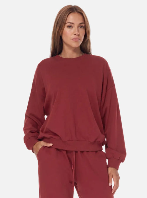 #darkred Relaxed Fit Crewneck Sweatshirt