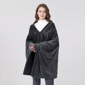 #darkgrey electric heating shawl with control button