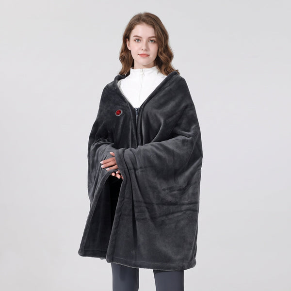 #darkgrey electric heating shawl with control button