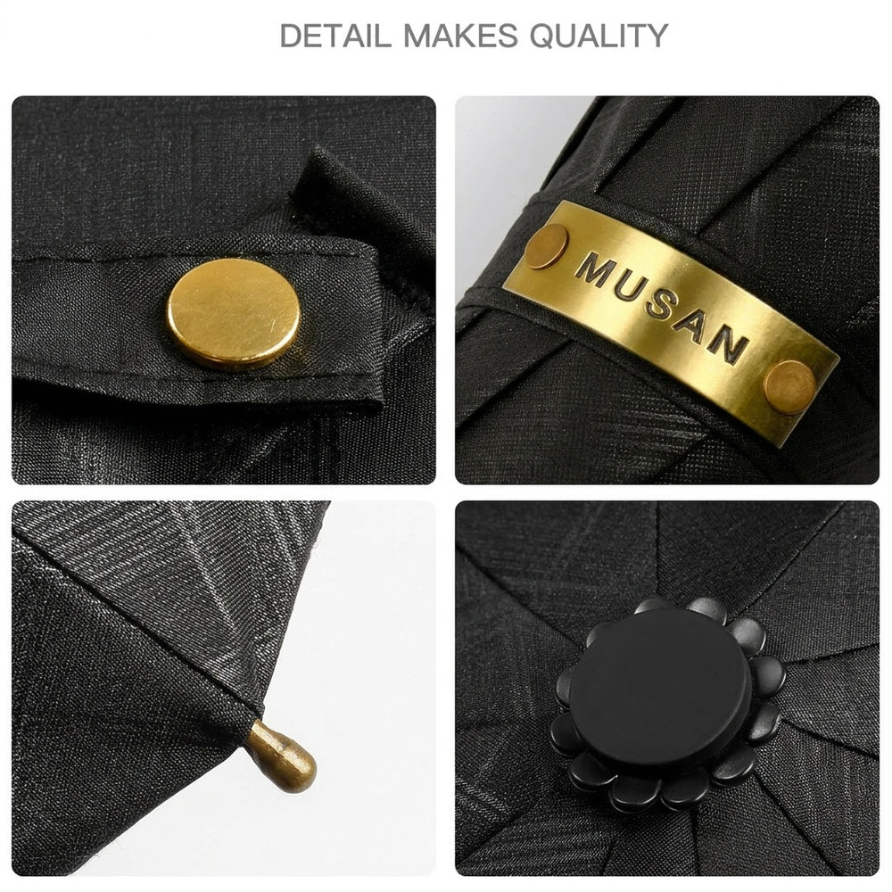 detail of wooden handle business umbrella