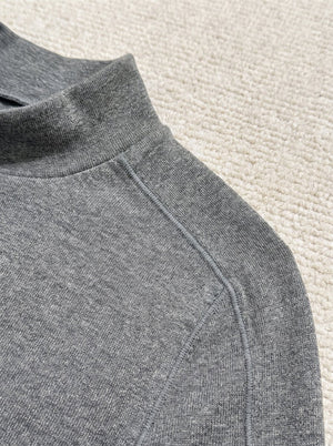 details of #Grey Thermal Mock Neck Shirt
