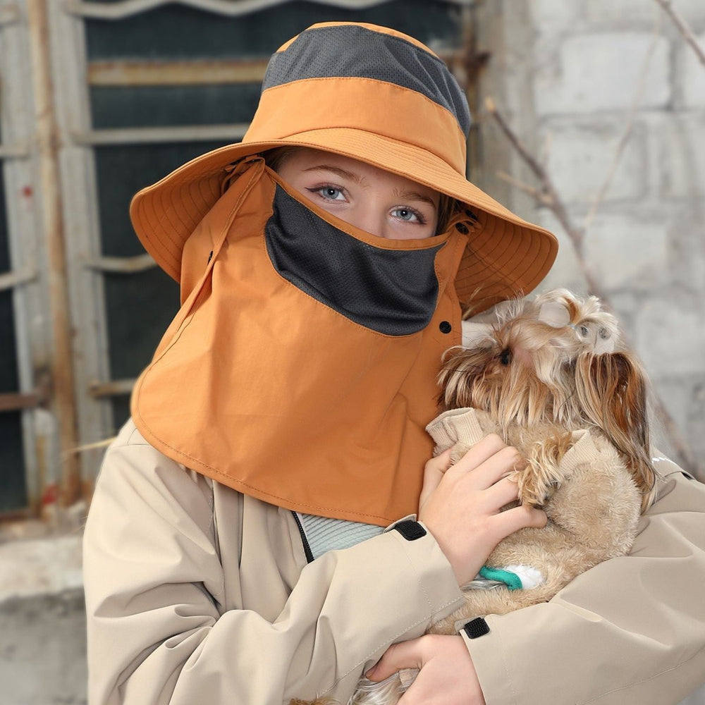 UPF 50+ Bucket Hat with Face & Neck Cover