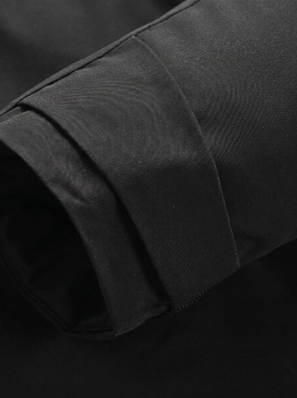 elastic cuffs detail of #Black Heated Softshell Jacket