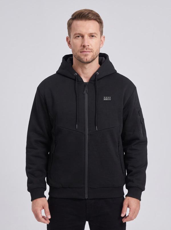 electric heated hoodie men in #black
