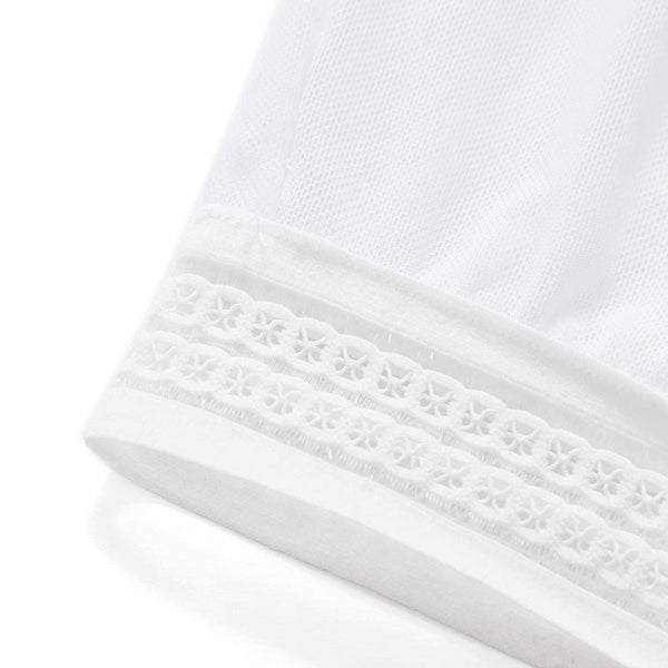 exquisite lace trimmed elastic hem