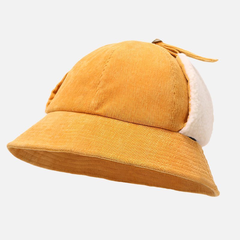 Ear Flap Corduroy Bucket Hat