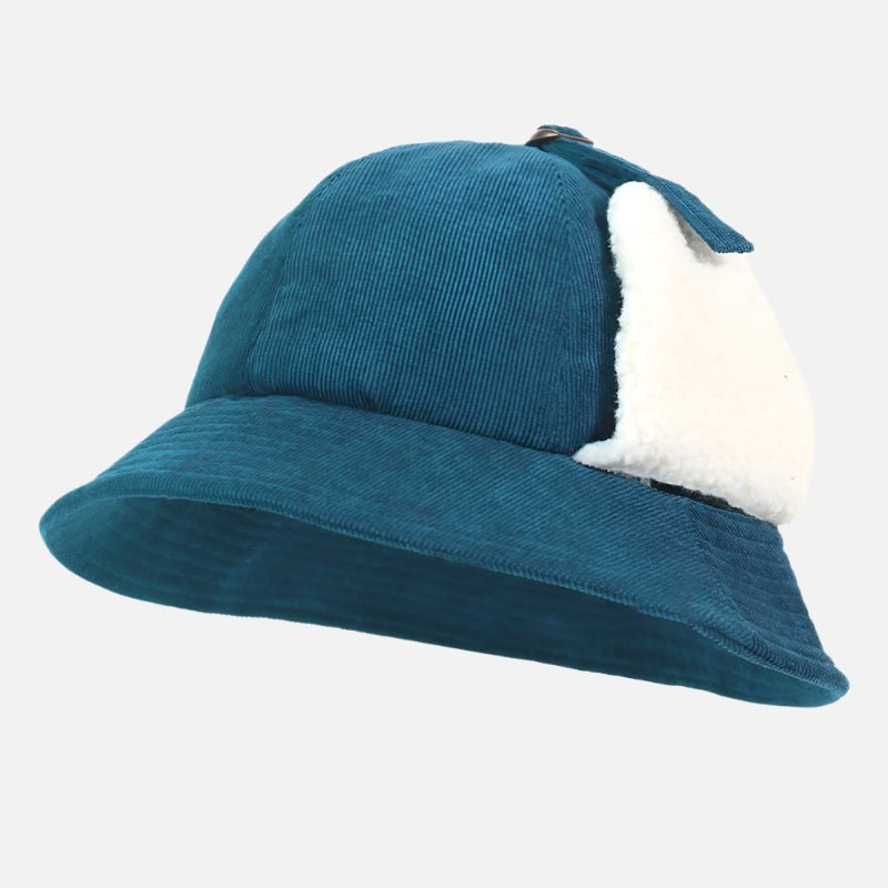 Ear Flap Corduroy Bucket Hat
