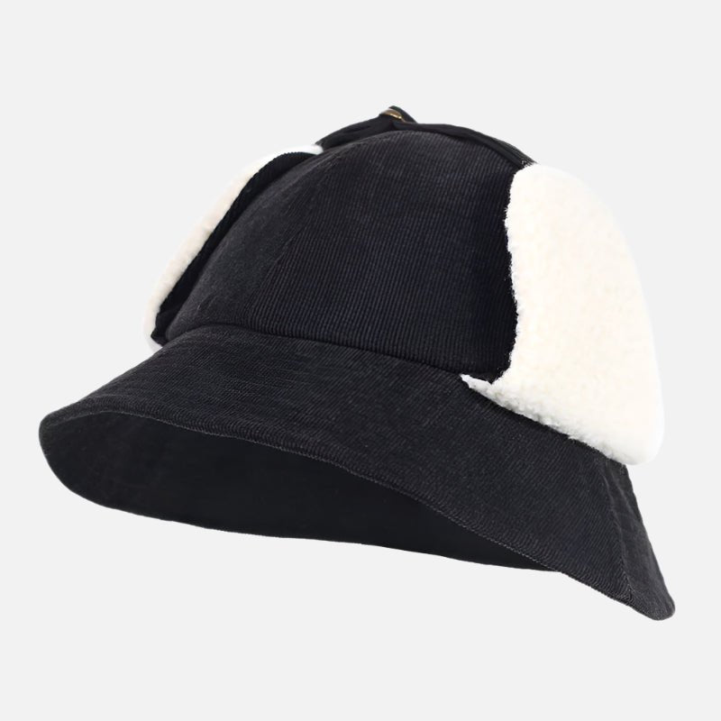 Kids Ear Flap Corduroy Bucket Hat