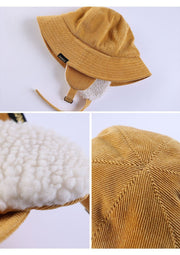 Ear Flap Corduroy Bucket Hat