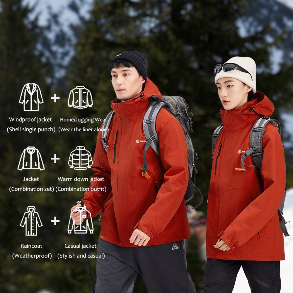Men and Women's 3 - in - 1 Removable Outdoor Jacket  functions
