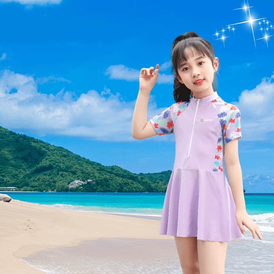 Girls' One - piece Swim Dress with Shorts - Sidiou Group