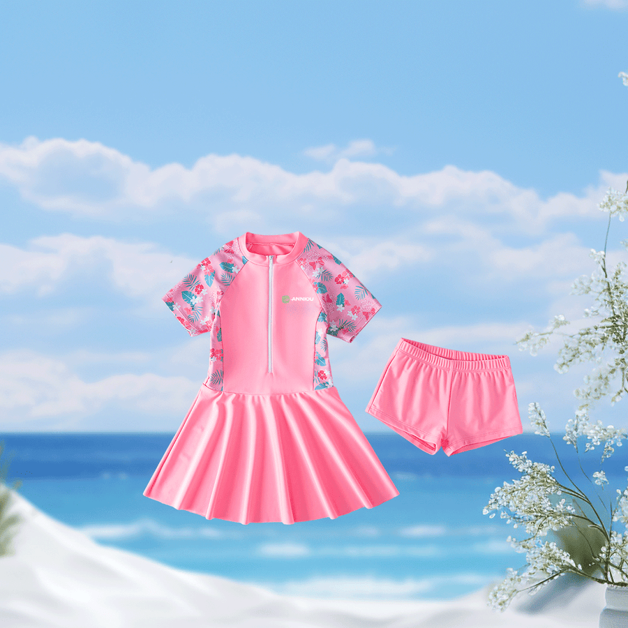 Girls' One - piece Swim Dress with Shorts - Sidiou Group