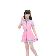 Girls Short Sleeved Zippered One - piece Swimsuit - Sidiou Group