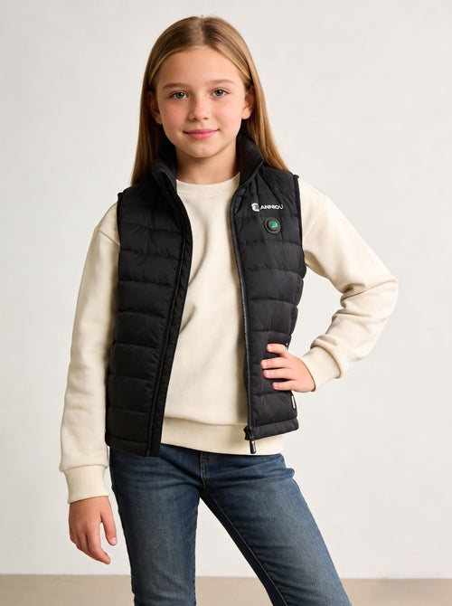 girls black heated gilet by Anniou