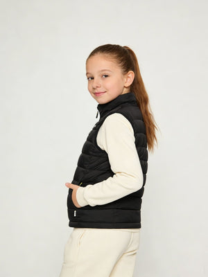 girls heated gilet side view