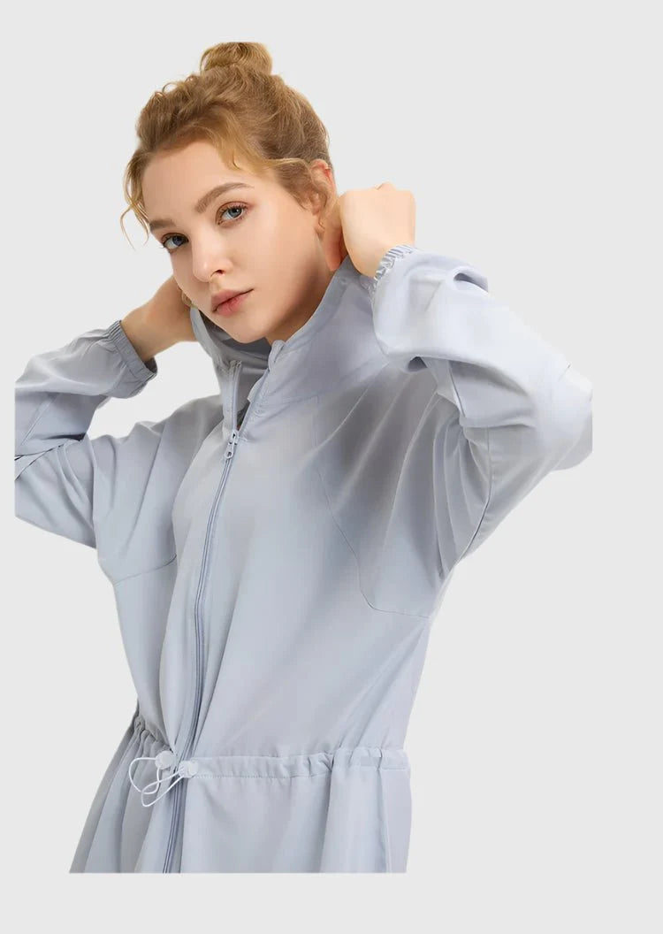 women's gray upf 40+ UV Sunscreen Jacket