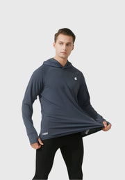 men's gray Hooded UPF 100+ Sports Sweatshirt