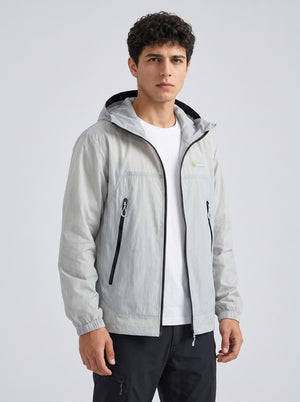 gray Men‘s UPF 50+ Hooded Jacket