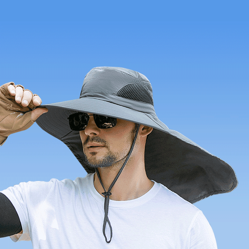 gray UPF 50+ Fishing Hat