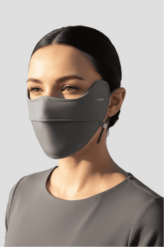 gray UPF 100 lightweight face mask