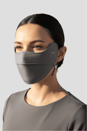 gray UPF 100 lightweight face mask