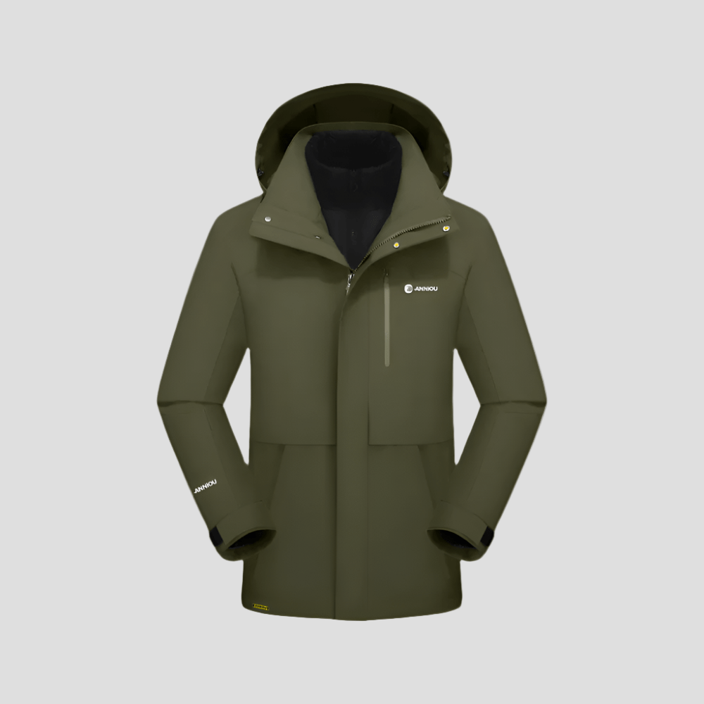 3-in-1 Goose Down Hooded Jacket Waterproof Windproof – Anniou