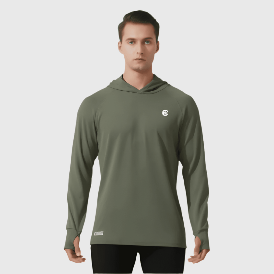 men's green Hooded UPF 100+ Sports Sweatshirt