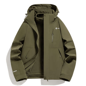 green Waterproof 3 in 1 Fleece Jacket by Anniou 