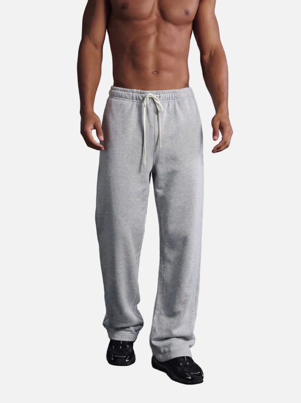 #grey Drawstring Straight Leg Sweatpants