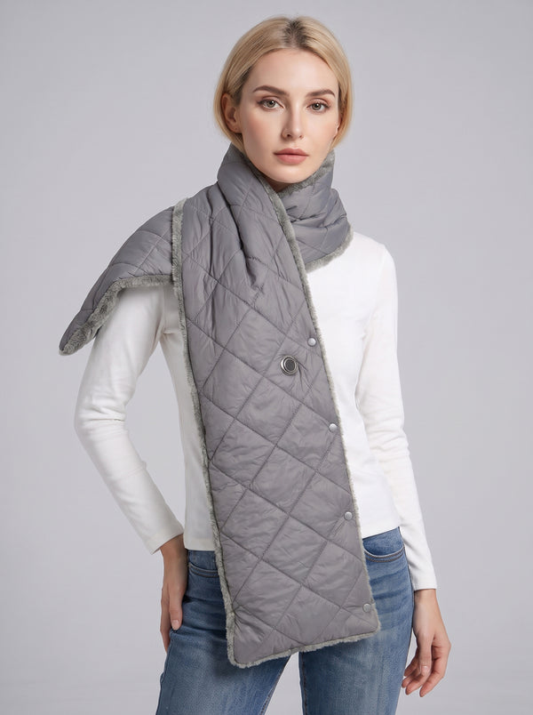 #grey Heated Long Scarf