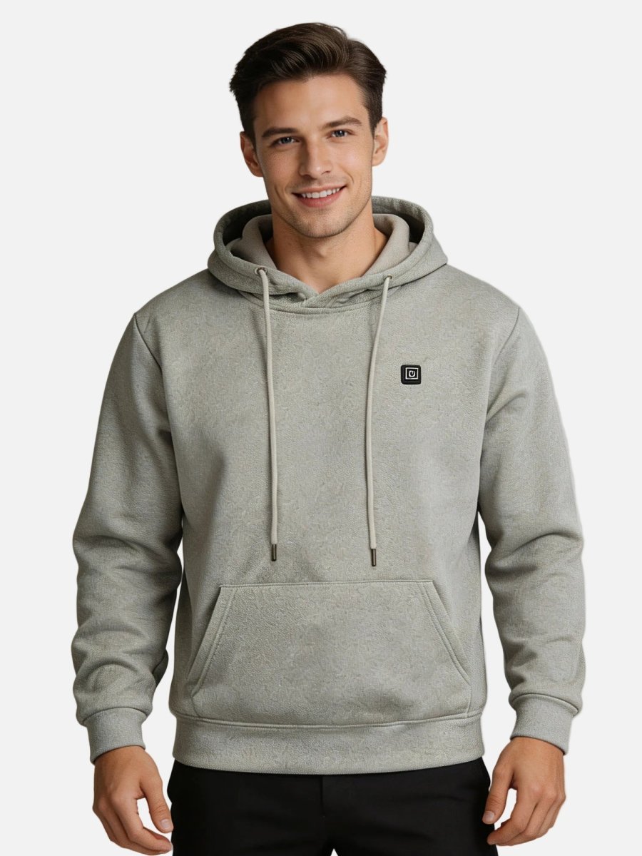 #grey Mens Single Control Heated Hoodie