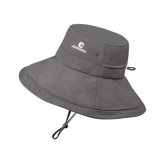 #grey Wide Brim Sun Hat