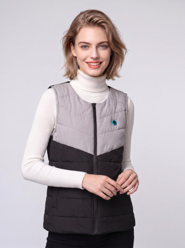 #greyblack Women's Single Button Heated Gilet