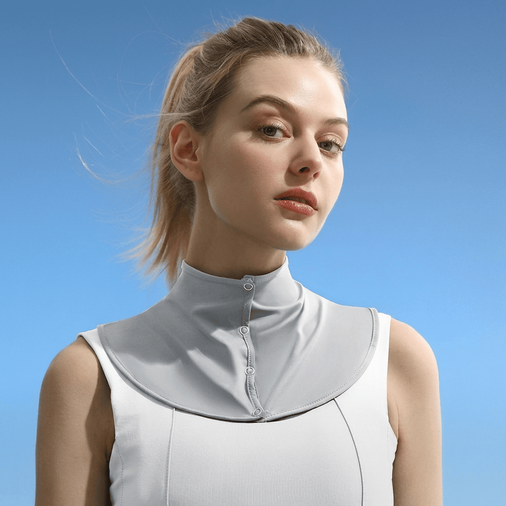 grey breathable uv protection neck gaiter