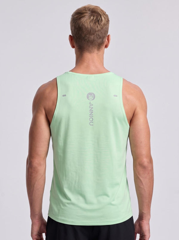 #greylakegreen rear of Men's Antibacterial Seamless Vest