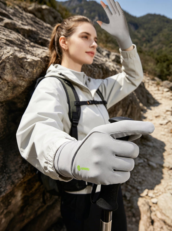 #grey outdoor UV Protection Gloves