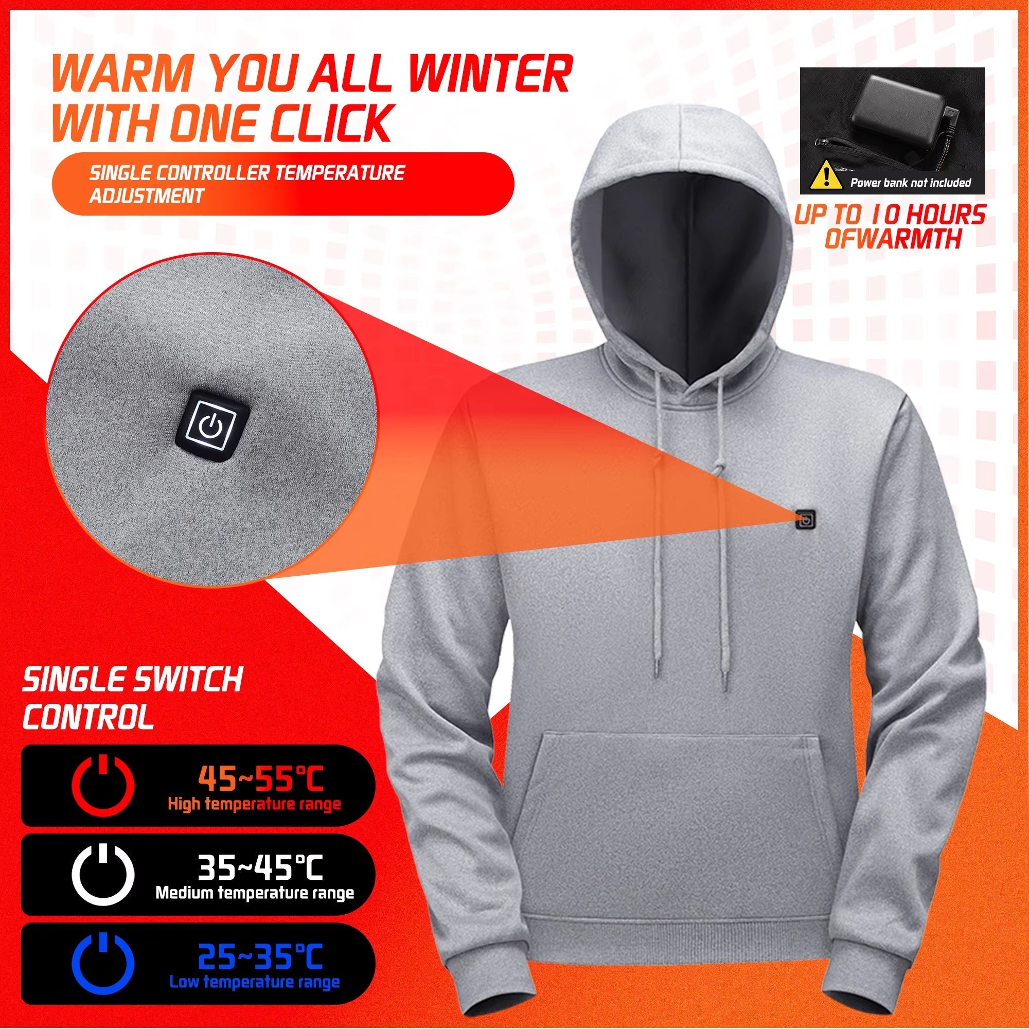 Heated Hooded Pullover - Sidiou Group